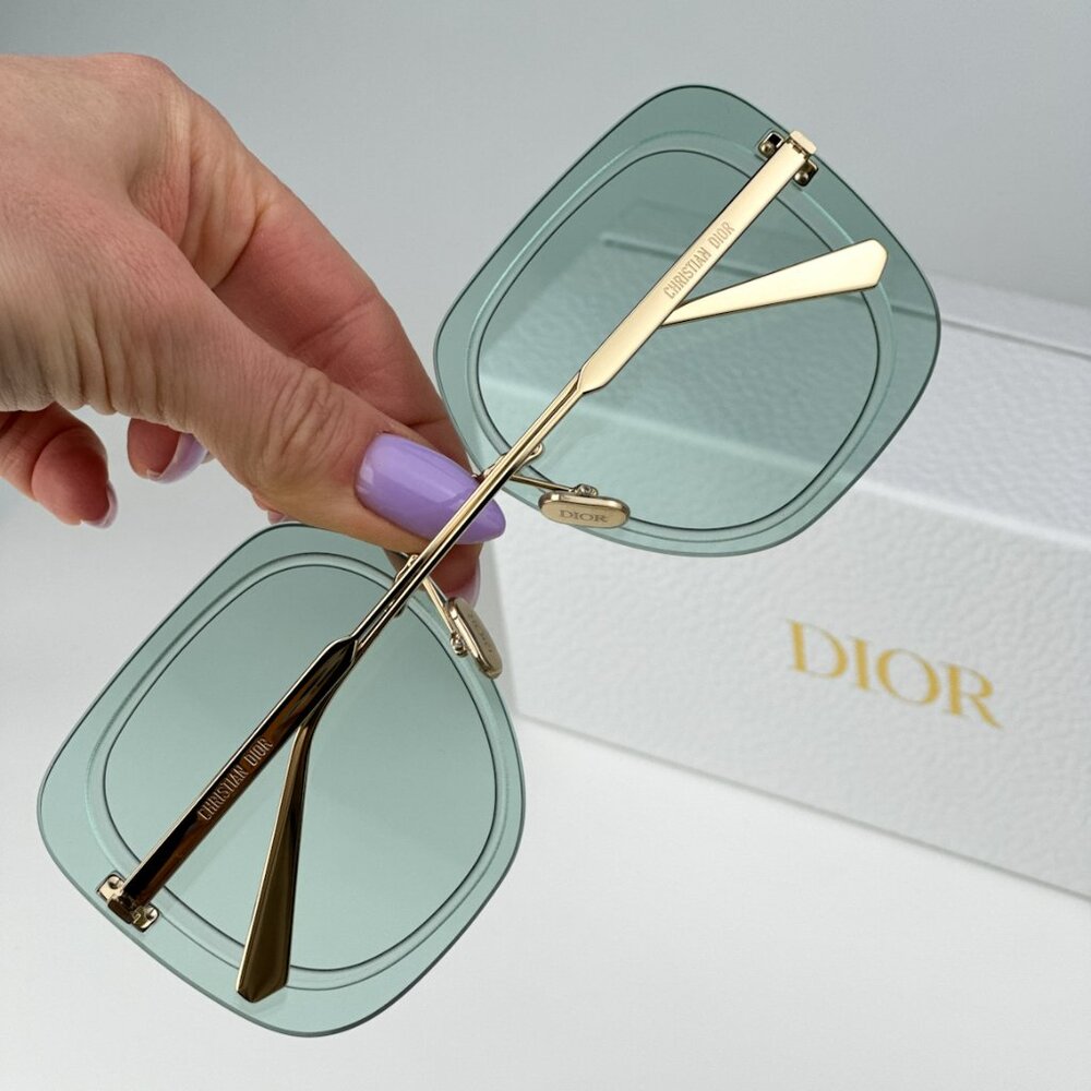 Dior ULTRADIOR SU B0O0 BRAND NEW Sunglasses Gold Green Women Square Oversized - Picture 3 of 13